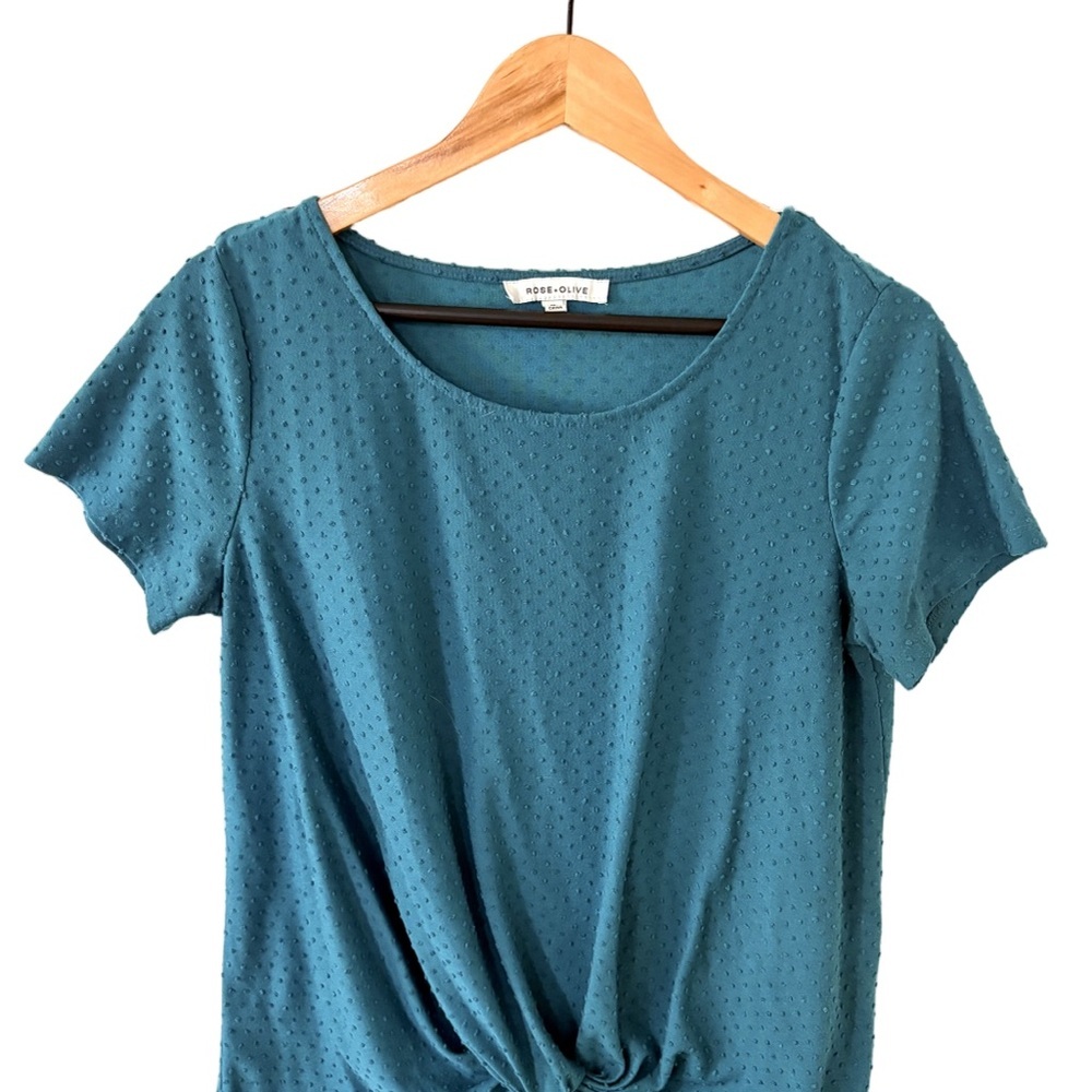 Rose & Olive Teal Short Sleeve Top